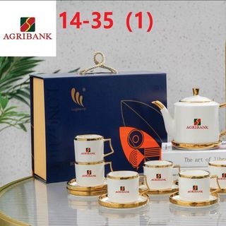 Bộ Ấm Chén Đĩa Kê Sóng Sứ Xanh 14-35 (THÙNG 10B) giá sỉ