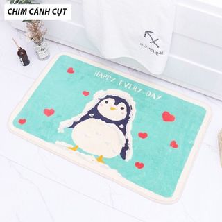 Thảm Chùi Chân Lông Cừu, Thảm Lau Chân Lông Mịn Dày Đế Cao Su Chống Trơn Trượt, Siêu Thấm Cao Cấp