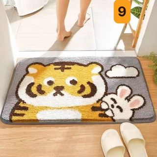 Thảm Chùi Chân Lông Cừu, Thảm Lau Chân Lông Mịn Dày Đế Cao Su Chống Trơn Trượt, Siêu Thấm Cao Cấp