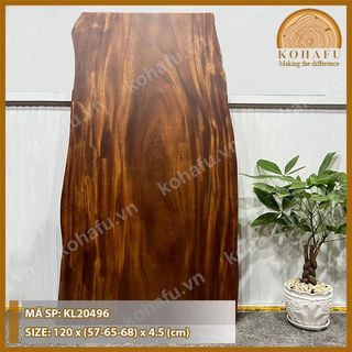 Mặt Bàn Dài Cafe Gỗ Me Tây Nguyên Tấm Tự Nhiên KOHAFU - Dài 1.2m