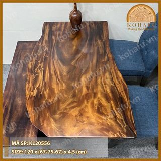 Mặt Bàn Dài Cafe Gỗ Me Tây Nguyên Tấm Tự Nhiên KOHAFU - Dài 1.2m