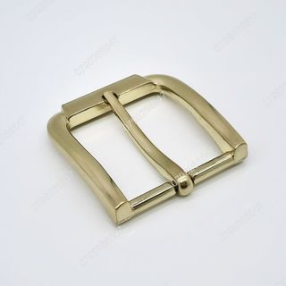 Mặt khoá dây nịt nam DKK-076 | Đầu khoá xỏ kim bảng 4F màu vàng đồng hoạ tiết nhám giữa 2 gạch độc đáo