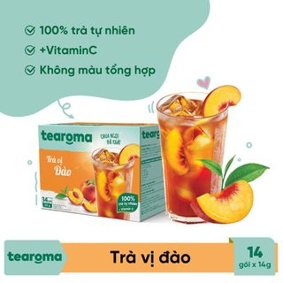 Combo 3 Trà Tearoma hòa tan vị Đào hộp 196g (14 gói x 14g)