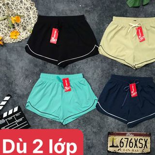Quần đùi nữ 2 lớp Size m l xl xxl Ri 2222 Tách nửa ri được, quần thể thao nữ