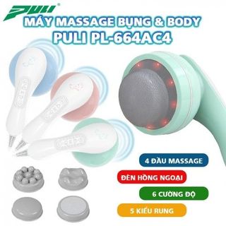 Máy massage cầm tay 4 đầu Puli PL-664AC4 - 5 kiểu rung, mát xa giảm mỡ và đau nhức toàn thân giá sỉ