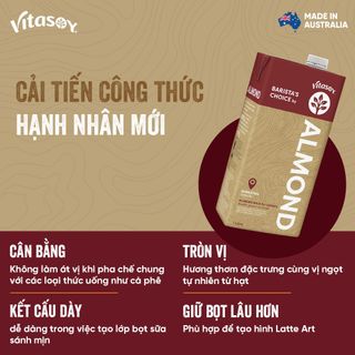 Sữa hạt Hạnh Nhân Vitasoy Almond cho Barista Pha Chế - Hộp 1L