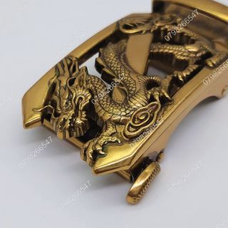 Mặt khoá thắt lưng nam DKT-001 | Đầu khoá cài tự động bảng 4F vàng đồng hình linh thú | Đầu khoá giao ngẫu nhiên