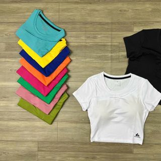 Croptop 2 lớp Size m l xl xxl Ri 2222 Tách nửa ri được, áo thể thao nữ