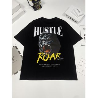 Áo Thun ROAR Form Rộng Màu Đen, Cotton Xịn 260g