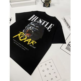 Áo Thun ROAR Form Rộng Màu Đen, Cotton Xịn 260g