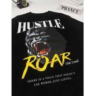 Áo Thun ROAR Form Rộng Màu Đen, Cotton Xịn 260g