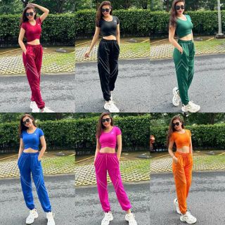 Set jogger nữ nhặt size Size m l xl, set thể thao nữ