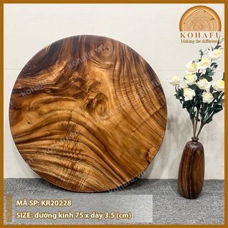 Bàn tròn gỗ me tây nguyên tấm KOHAFU - Đường kính 70-75cm giá sỉ