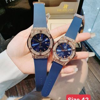 HOT SALE: ĐỒNG HỒ NAM NỮ THỜI TRANG HUB 2 VIỀN HỘT DÂY CAO SU