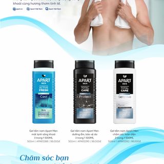 Gel tắm nam Apart Men 3 in 1 hương thơm nam tính 500ml ( 3 mùi hương )