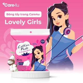 [ SỈ ] Bông tẩy trang cao cấp Care4u 3 lớp 233 miếng
