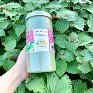 Bột tía tô sấy lạnh nguyên chất 100%, bột lá tía tô nguyên chất, thơm ngon, xịn mịn hủ 500g - CTB747