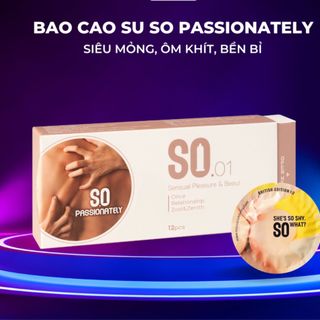 Bao cao su SO PASSIONATELY size 52mm siêu mỏng, hương coffee