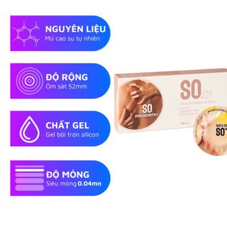 Bao cao su SO PASSIONATELY size 52mm siêu mỏng, hương coffee