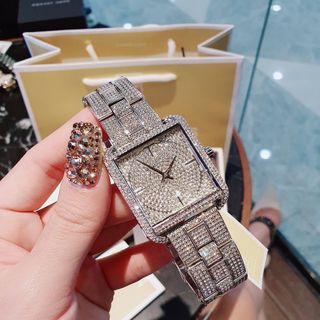 ĐỒNG HỒ NỮ CAO CẤP M KORS 3662 MẶT VUÔNG ĐÍNH FULL ĐÁ