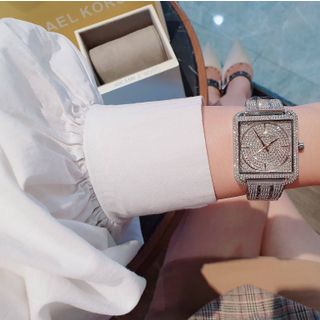 ĐỒNG HỒ NỮ CAO CẤP M KORS 3662 MẶT VUÔNG ĐÍNH FULL ĐÁ