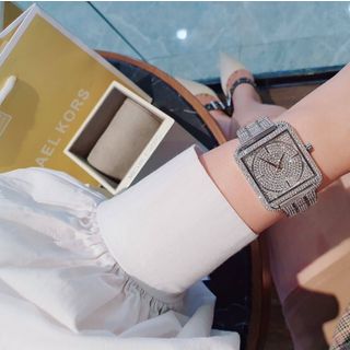 ĐỒNG HỒ NỮ CAO CẤP M KORS 3662 MẶT VUÔNG ĐÍNH FULL ĐÁ