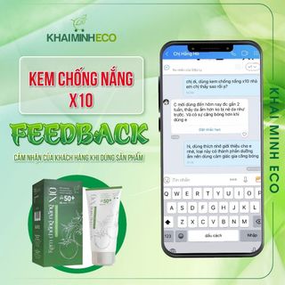 Kem Chống Nắng X10 Thuần Chay Khải Minh Eco 50g - Bảo vệ da, nâng tone da trắng hồng