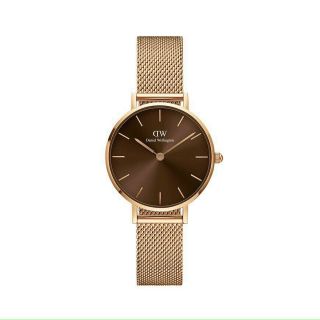 ĐỒNG HỒ NAM NỮ CAO CẤP D.W AMBER DÂY LƯỚI MẶT TRÒN NÂU SOCOLA