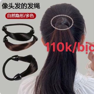 Các kiểu tóc giả thun cột tóc đủ hình dáng hót