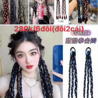 Các kiểu tóc giả thun cột tóc đủ hình dáng hót