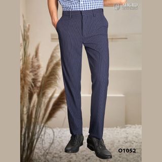 QUẦN ÂU NAVY KẺ TRẮNG ALGO1052 - ALIGRO
