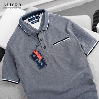 ÁO POLO NAM NGẮN TAY MÀU GHI CHẤT LIỆU COTTON ĐƠN GIẢN SANG TRỌNG ALGPLO40 - ALIGRO