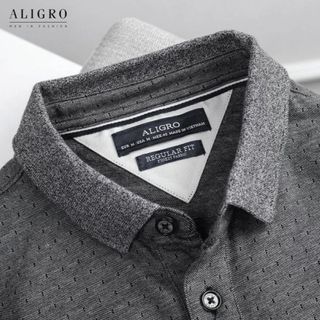 ÁO POLO NAM NGẮN TAY CHẤT LIỆU COTTON HOẠ TIẾT NHÍ ĐƠN GIẢN SANG TRỌNG ALGPLO46 - ALIGRO