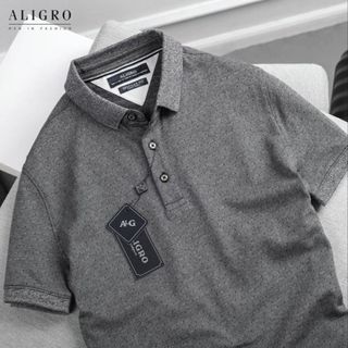 ÁO POLO NAM NGẮN TAY CHẤT LIỆU COTTON HOẠ TIẾT NHÍ ĐƠN GIẢN SANG TRỌNG ALGPLO46 - ALIGRO