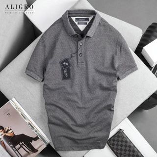 ÁO POLO NAM NGẮN TAY CHẤT LIỆU COTTON HOẠ TIẾT NHÍ ĐƠN GIẢN SANG TRỌNG ALGPLO46 - ALIGRO