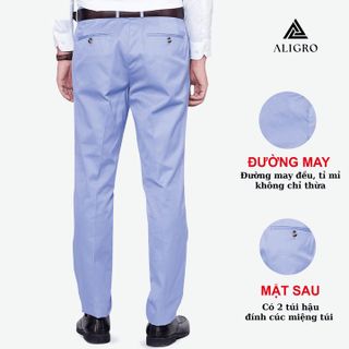 QUẦN KAKI NAM ALIGRO XANH DA TRỜI CHẤT LIỆU KAKI MỀM MỊN CAO CẤP, KIỂU DÁNG SLIMFIT ALGK021 - ALIGRO