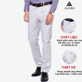 QUẦN KAKI NAM ALIGRO CHẤT LIỆU KAKI MỀM MỊN CAO CẤP DÁNG SLIMFIT MÀU TRẮNG NGÀ ALGK023 - ALIGRO