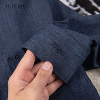 ÁO SƠ MI NAM CÔNG SỞ DÀI TAY ALIGRO MÀU NAVY ALGS158 - ALIGRO