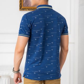 ÁO POLO NAM NGẮN TAY MÀU NAVY IN HOẠ TIẾT CON ONG MỀM MỊN THOÁNG MÁT ALGPLO68 - ALIGRO
