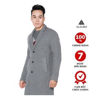 ÁO KHOÁC DẠ MĂNG TÔ NAM  MÀU XÁM ALGMT.1 - ALIGRO