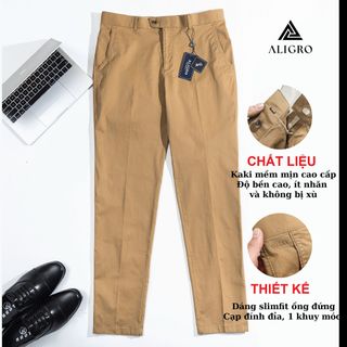 QUẦN KAKI NAM MÀU BROWN ALGK049 - ALIGRO