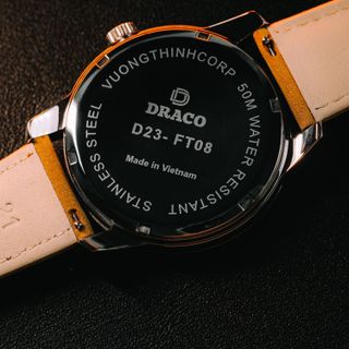 Đồng Hồ Nam - Thương Hiệu Việt Draco D23-FT08 - " Fortis " Dây Da Nâu Sáng - thời trang nam thể thao