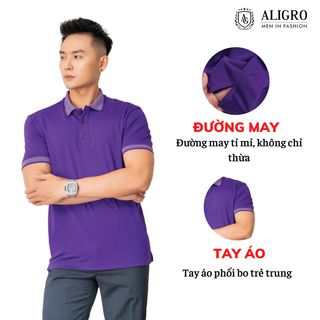 ÁO POLO NAM CHẤT LIỆU COTTON MÀU TÍM ALGPLO27- ALIGRO giá sỉ