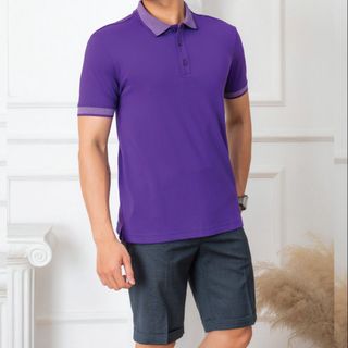 ÁO POLO NAM CHẤT LIỆU COTTON MÀU TÍM ALGPLO27- ALIGRO
