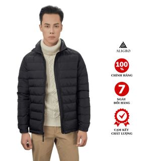 ÁO KHOÁC LÔNG VŨ MÀU ĐEN CHẤT LIỆU CAO CẤP MỀM MỊN SIÊU NHẸ GIỮ NHIỆT ALIGRO ALGALV.23 - ALIGRO