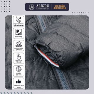 ÁO KHOÁC LÔNG VŨ MÀU ĐEN CHẤT LIỆU CAO CẤP MỀM MỊN SIÊU NHẸ GIỮ NHIỆT ALIGRO ALGALV.23 - ALIGRO