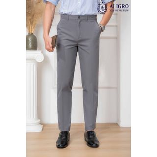 QUẦN KAKI NAM GHI ĐẬM ALGK058 - ALIGRO
