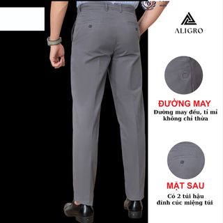 QUẦN KAKI NAM GHI ĐẬM ALGK058 - ALIGRO