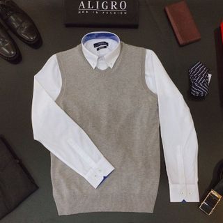 ÁO LEN GILE ALIGRO MÀU GHI SÁNG ALENGL010 - ALIGRO