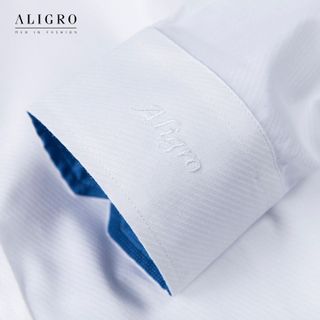 ÁO SƠ MI DÀI TAY TRẮNG PHỐI CỔ-TAY ALGS189 - ALIGRO